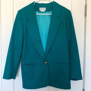 Jonathan Logan Teal Wool Blazer